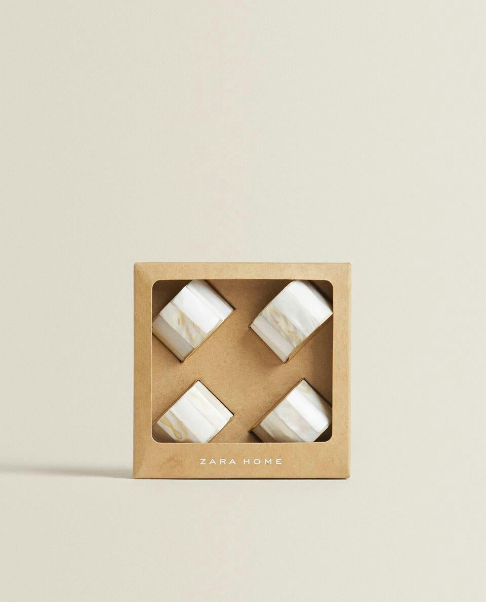 MOTHER-OF-PEARL NAPKIN RINGS (PACK OF 4)