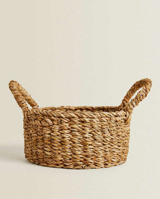 BRAIDED BASKET WITH HANDLES