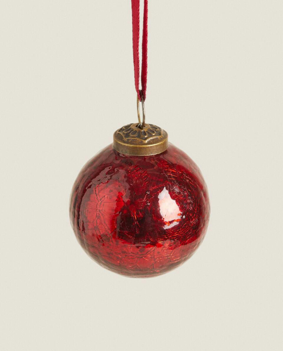 MERCURISED GLASS CHRISTMAS BAUBLE DECORATION