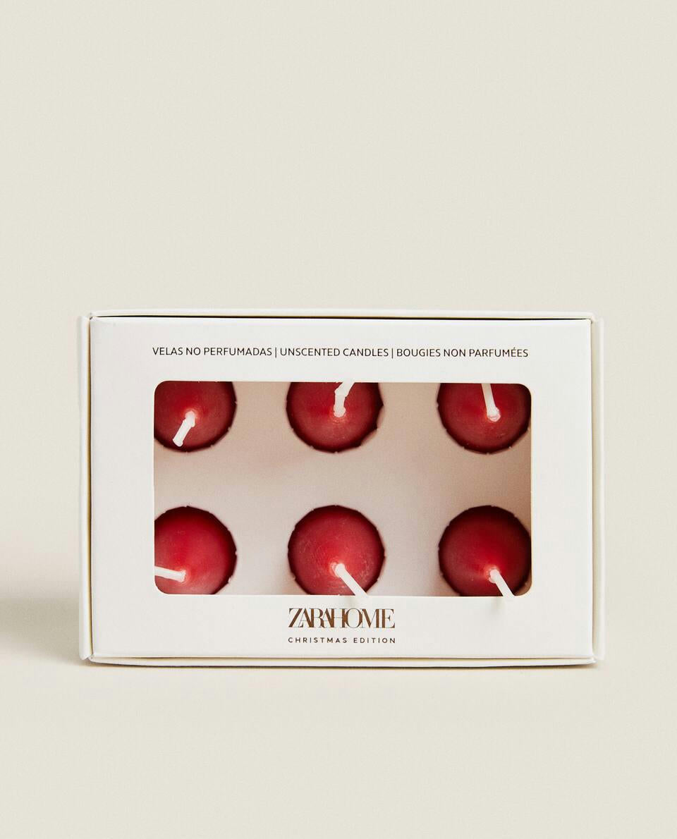 PACK OF DECORATIVE CHRISTMAS CONE CANDLES (PACK OF 6)