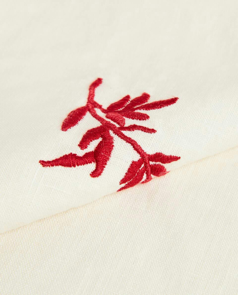PACK OF EMBROIDERED LINEN CHRISTMAS NAPKINS (PACK OF 2)
