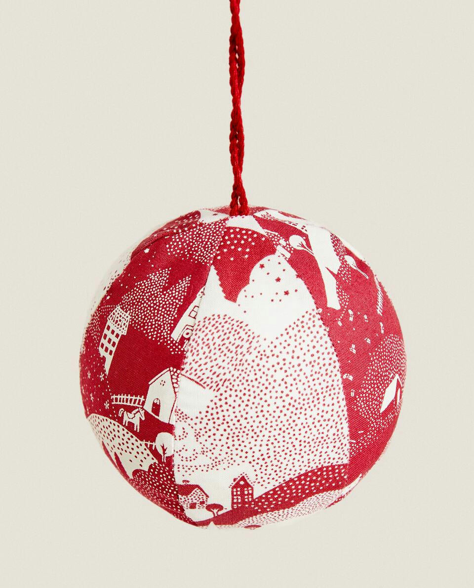 CHRISTMAS PATCHWORK BAUBLE DECORATION