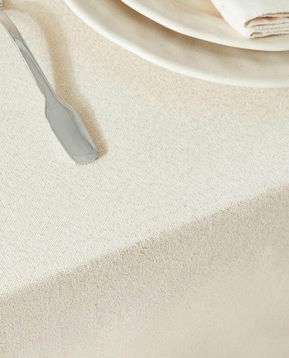 CHRISTMAS GLITTERY COTTON TABLECLOTH