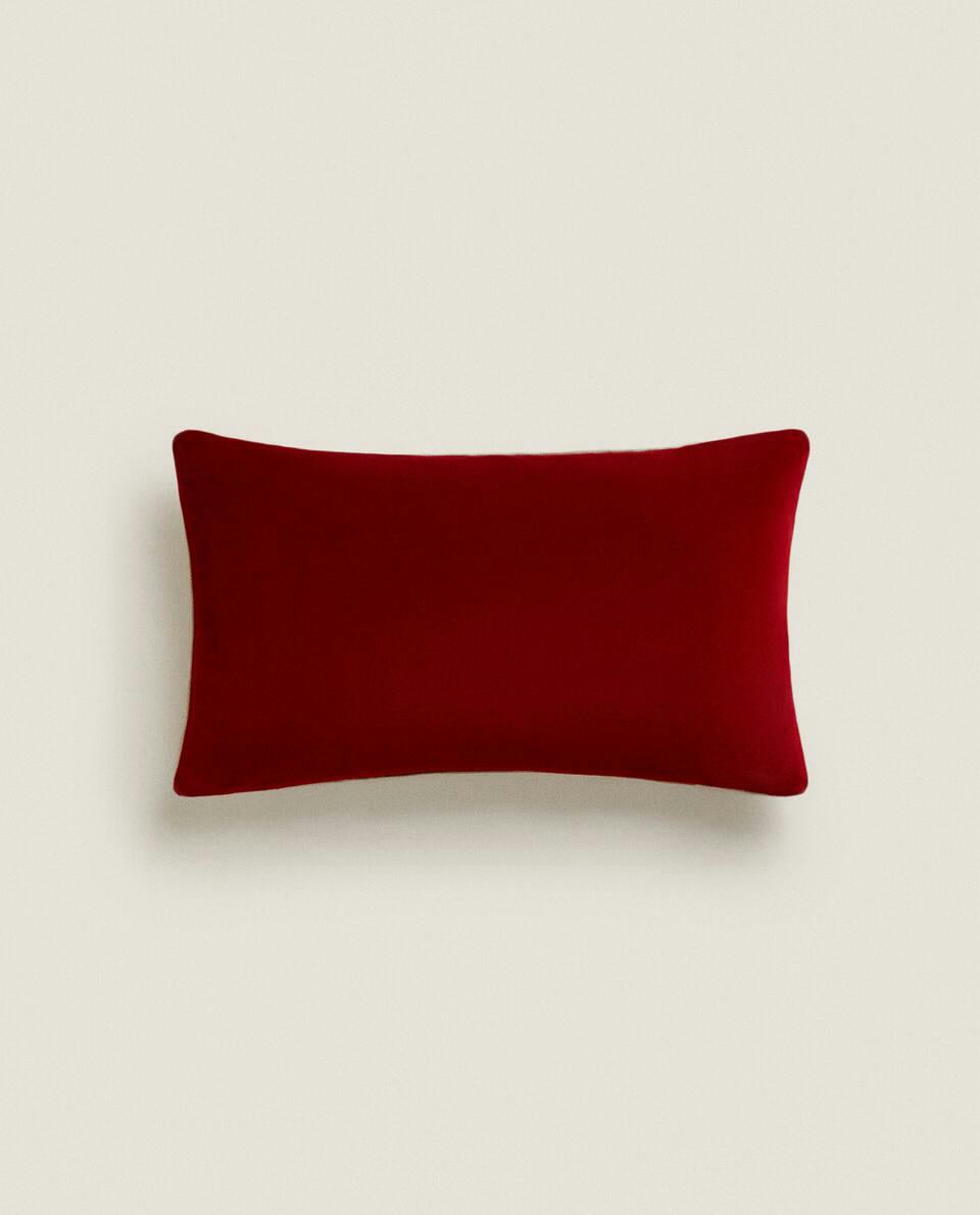 LINEN AND VELVET CUSHION COVER