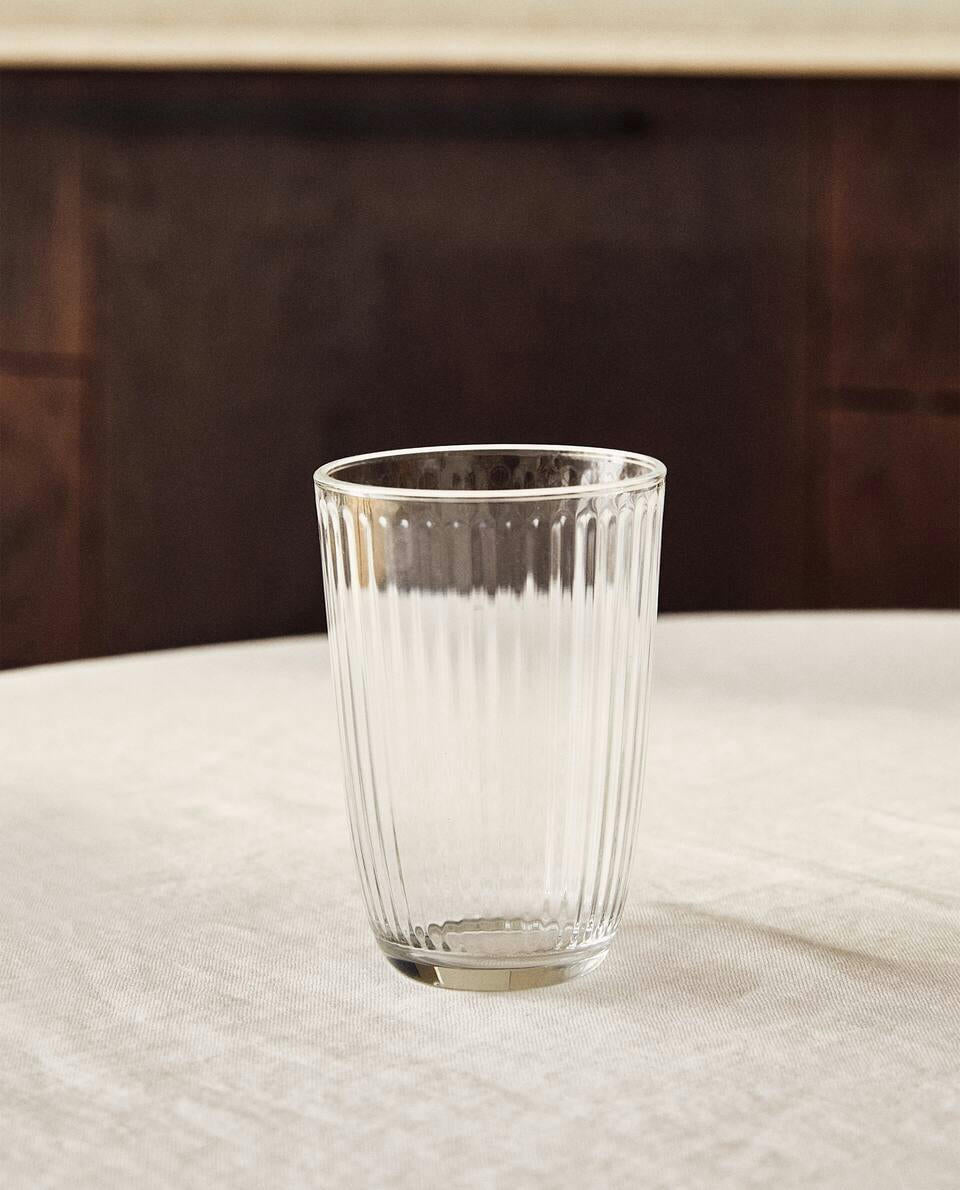 LINE GLASS SOFT DRINK TUMBLER