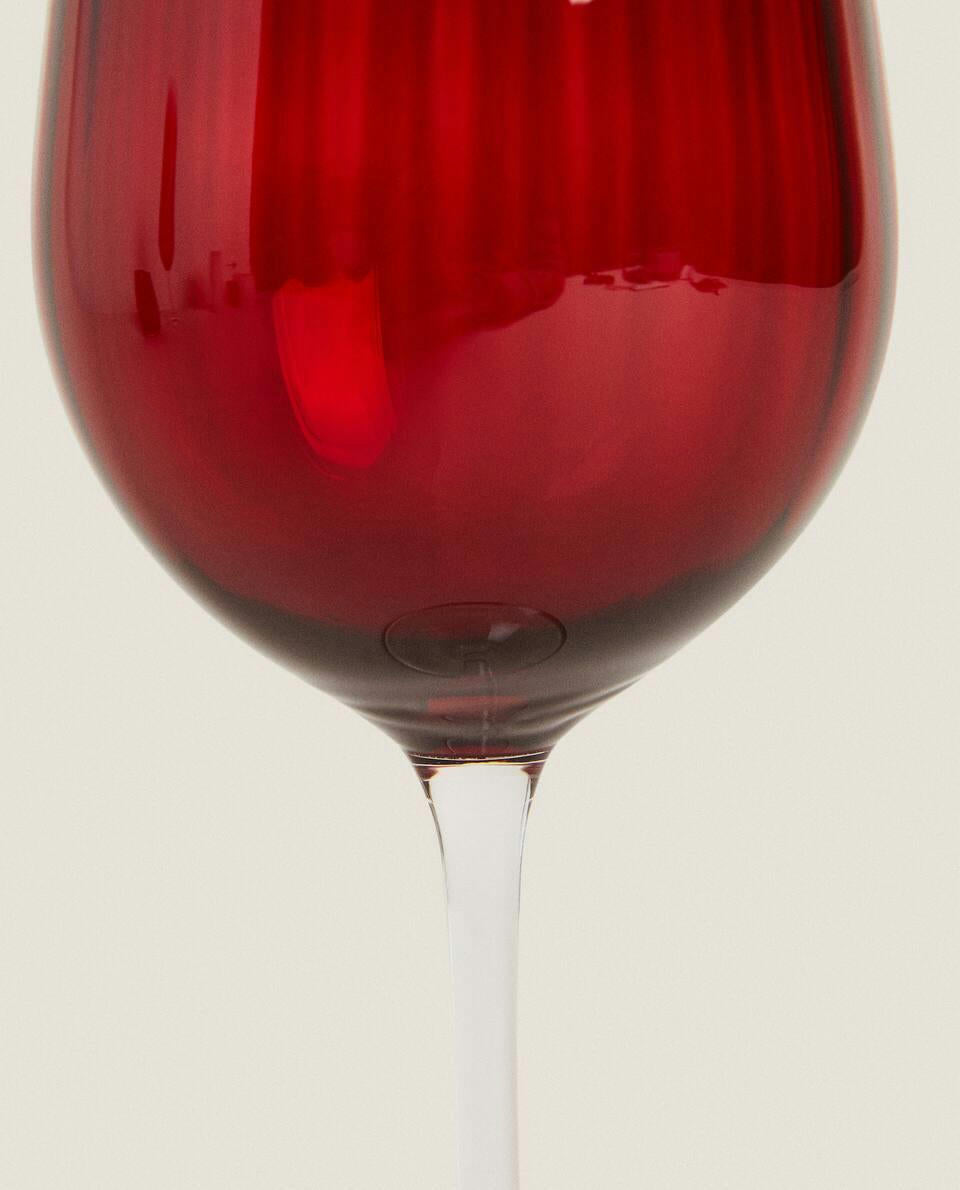 CHRISTMAS CRYSTALLINE COLOURED FLUTE GLASS