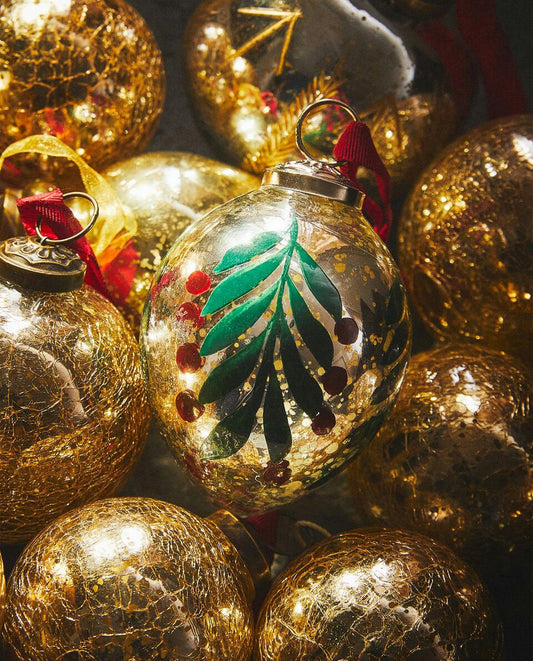 MERCURISED GLASS FLOWER CHRISTMAS DECORATION