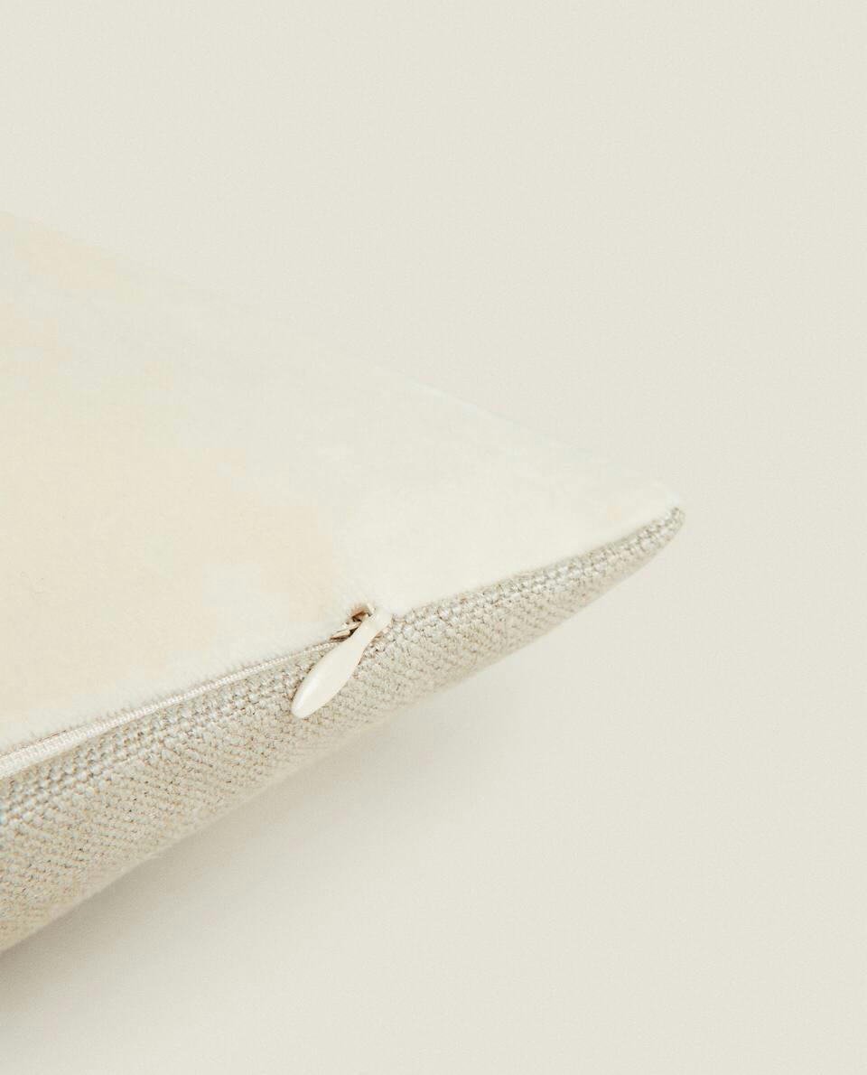 LINEN AND VELVET CUSHION COVER