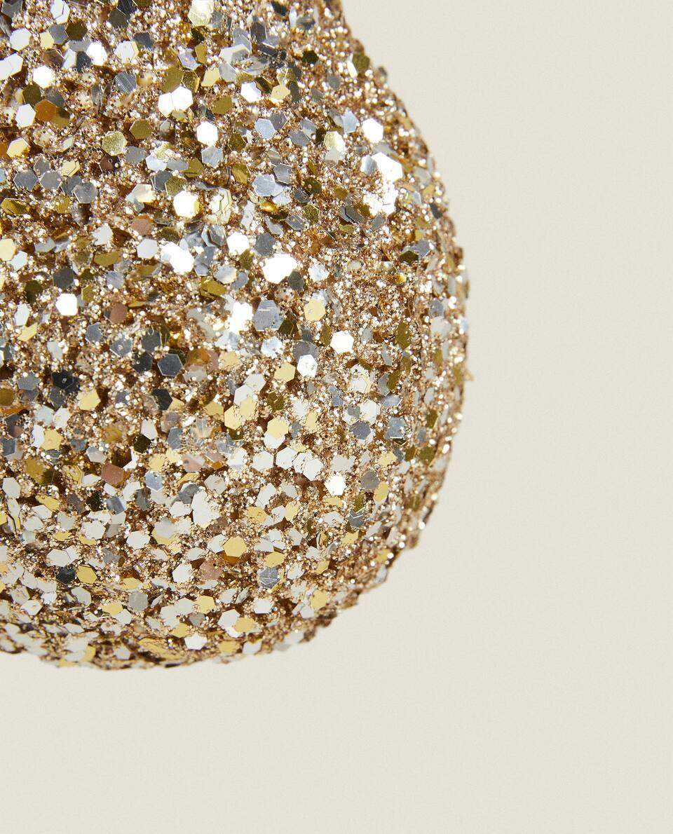 GLITTERY CHRISTMAS PEAR DECORATION