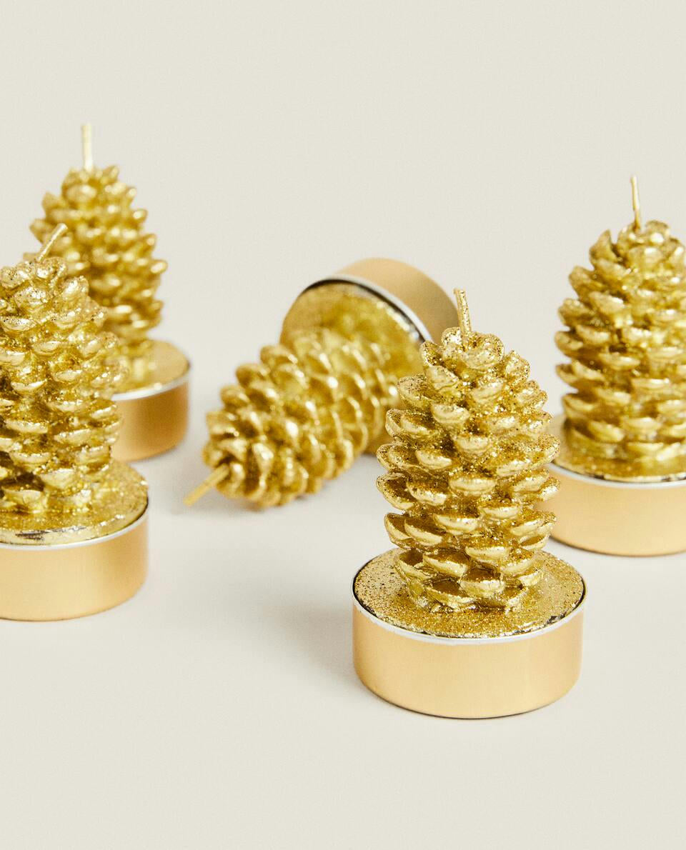 PACK OF CHRISTMAS PINE CONE CANDLES (PACK OF 6)