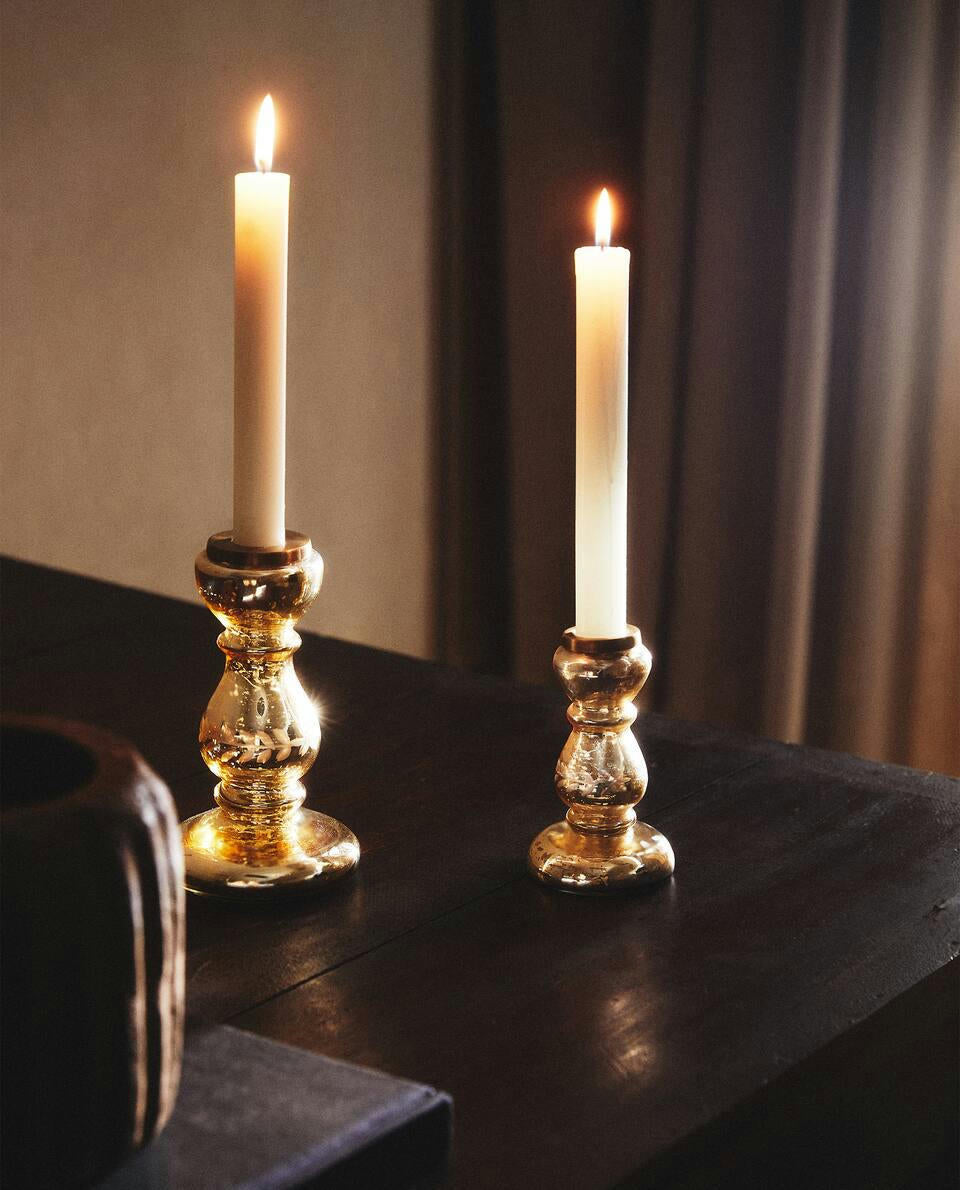 GEOMETRIC GLASS CANDLESTICK