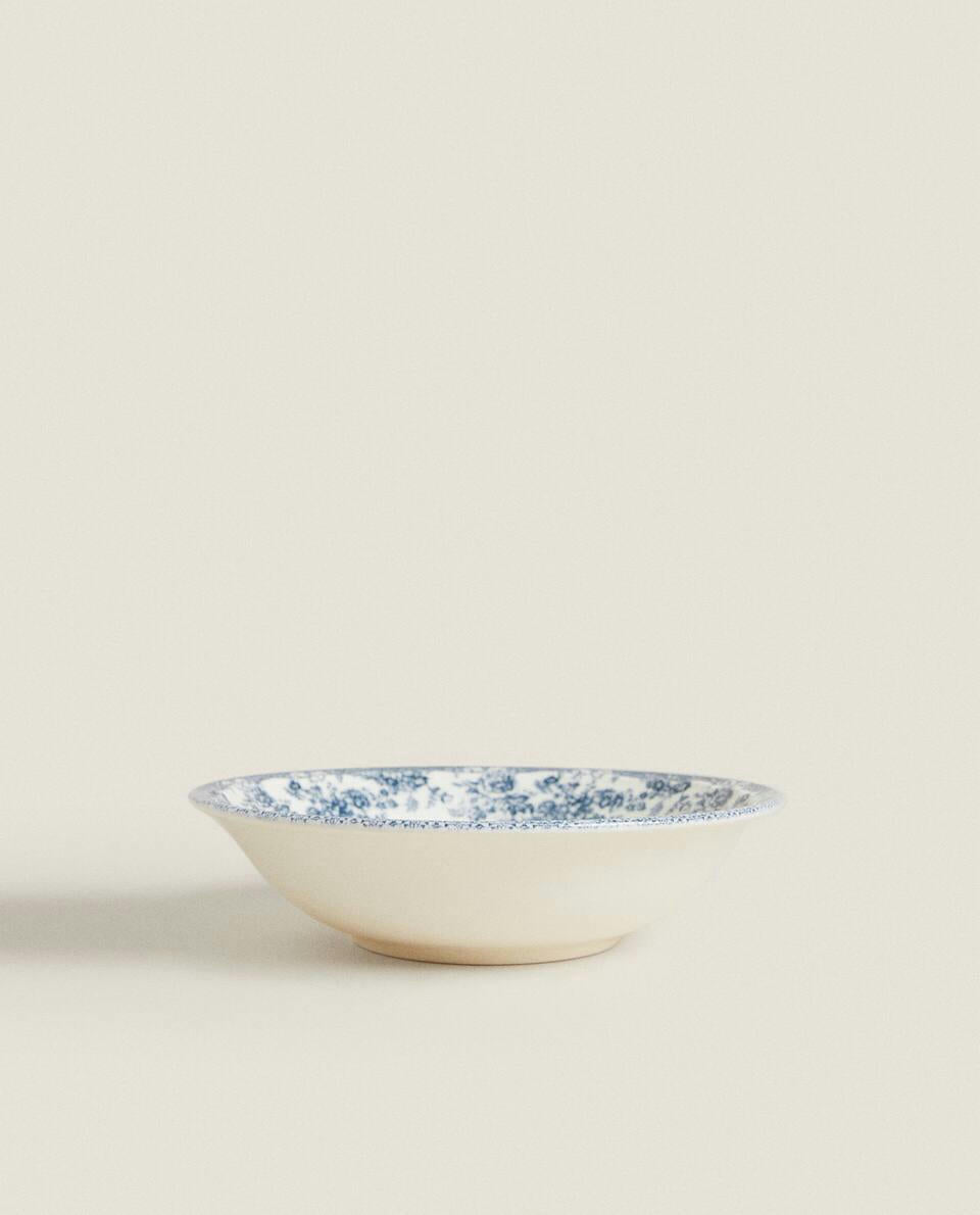 FLORAL EARTHENWARE BOWL