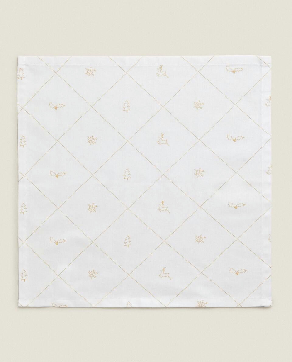 PACK OF CHRISTMAS SNOW COTTON NAPKINS (PACK OF 2)