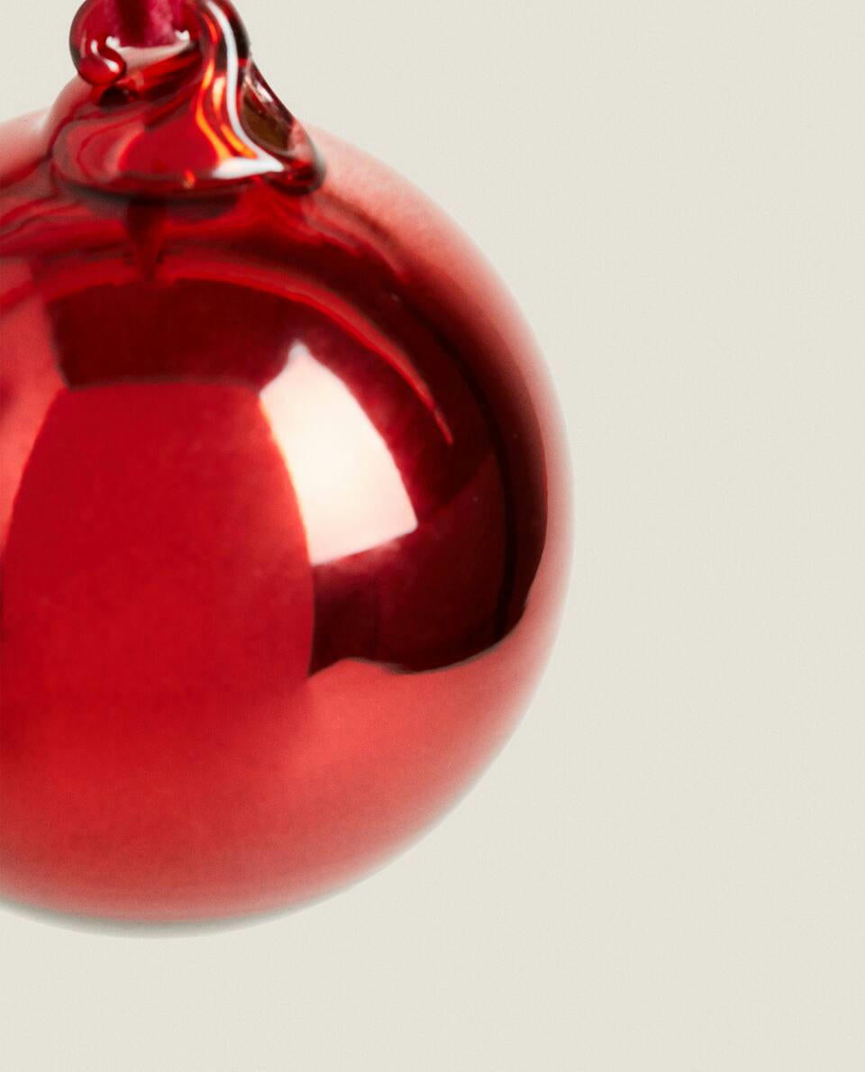 SPARKLY GLASS CHRISTMAS BAUBLE DECORATION
