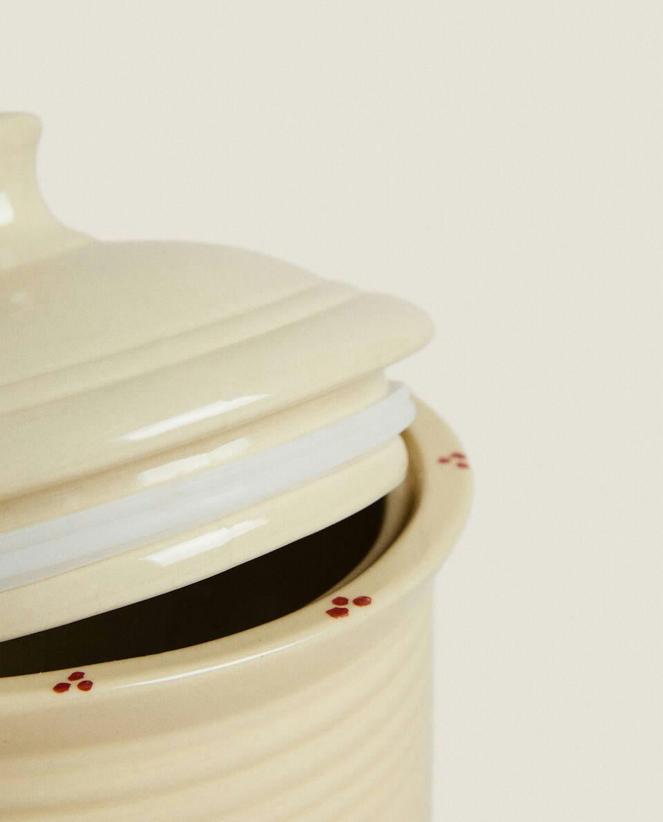 PAINTED CERAMIC CHRISTMAS JAR
