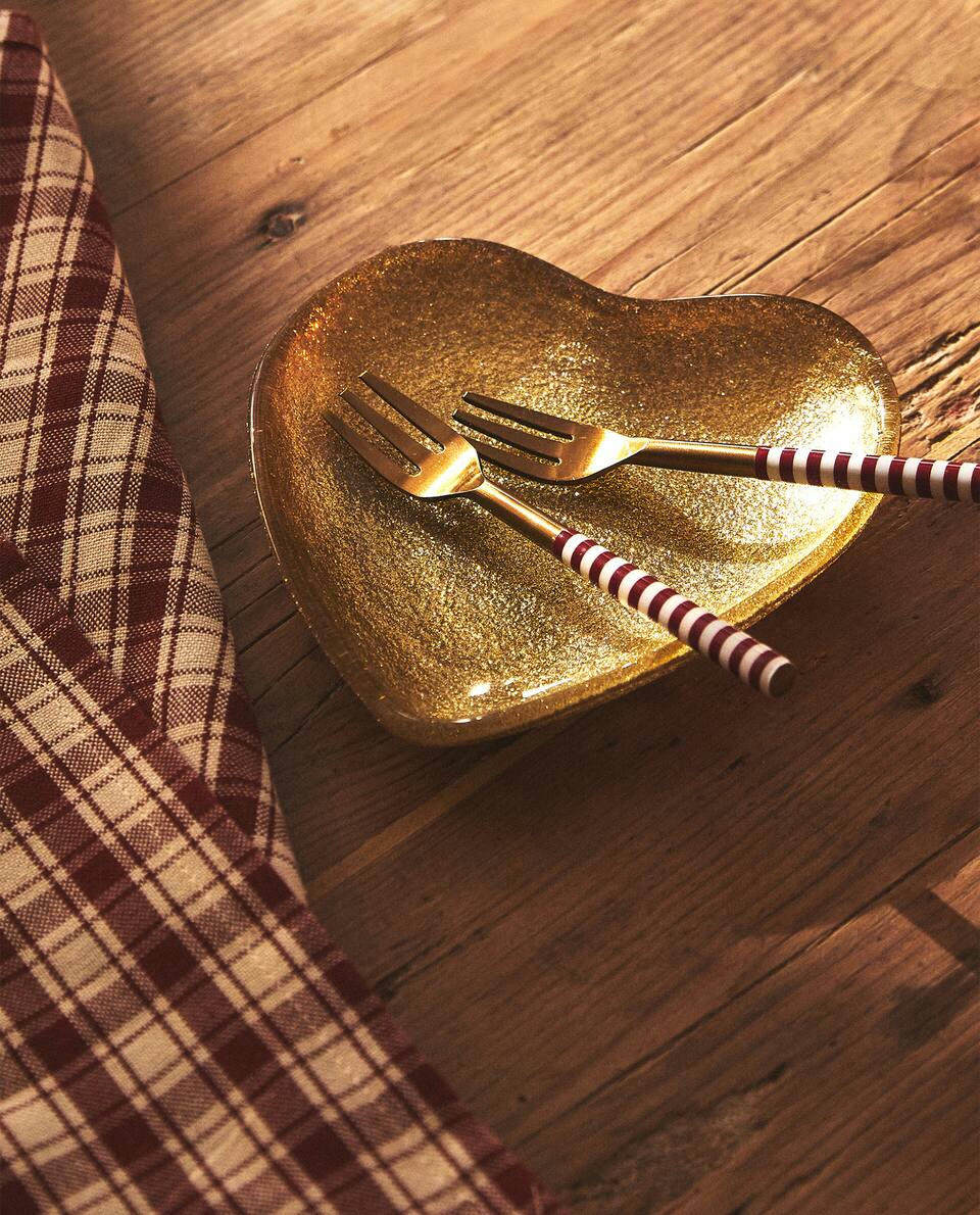 CHRISTMAS HEART GLASS BOWL