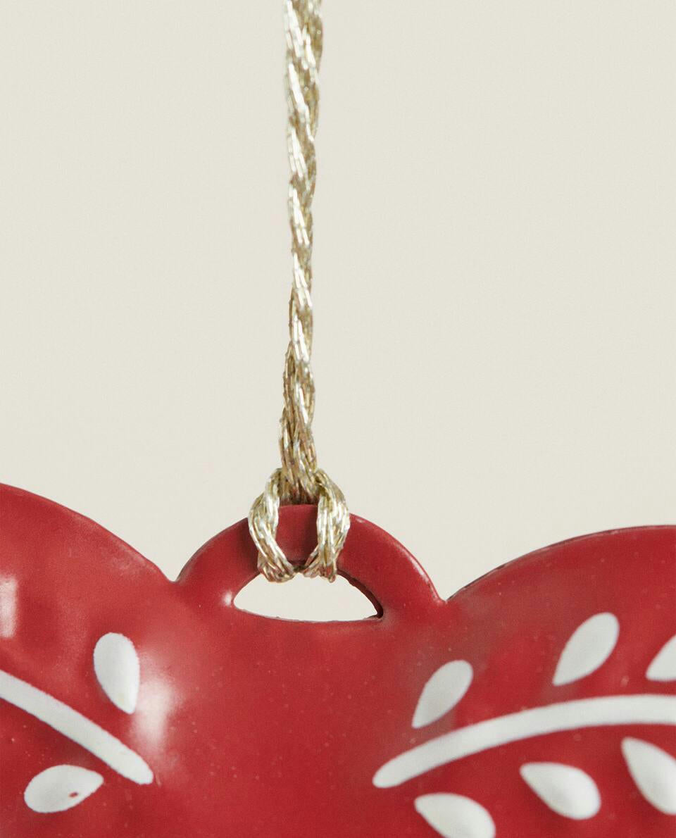 PACK OF METAL CHRISTMAS HEART DECORATION (PACK OF 6)