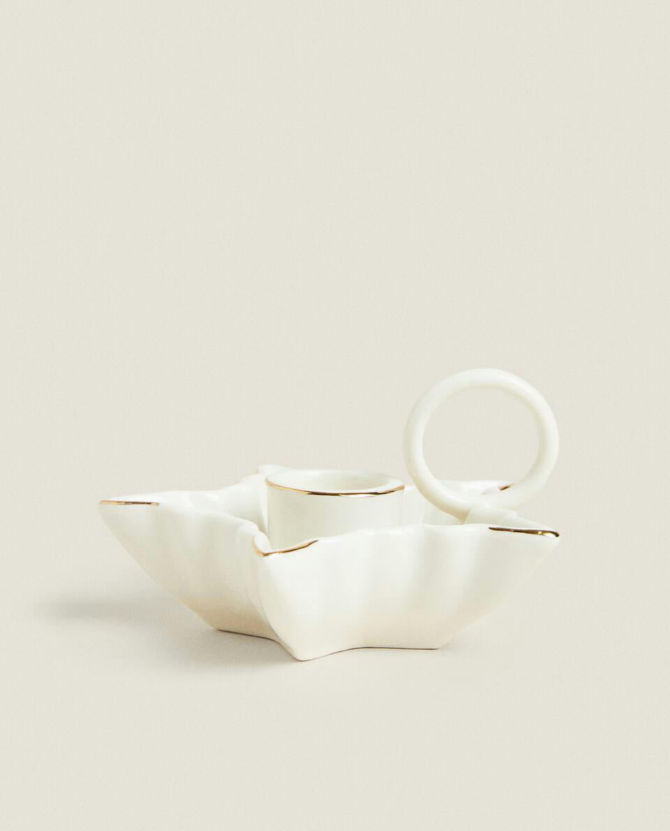 CHRISTMAS STAR CANDLEHOLDER WITH RIM
