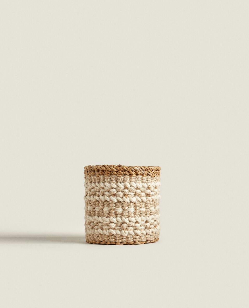 JUTE BASKET WITH BORDER