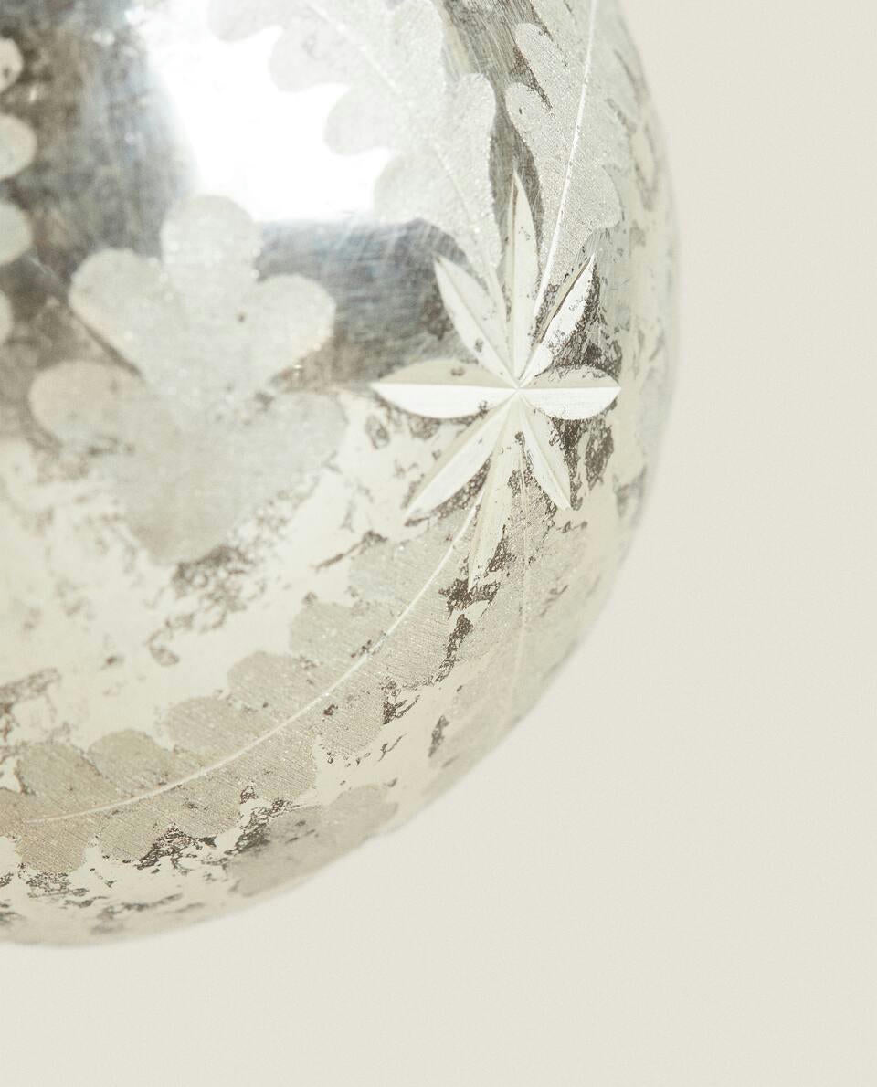 MERCURISED GLASS CHRISTMAS BAUBLE DECORATION