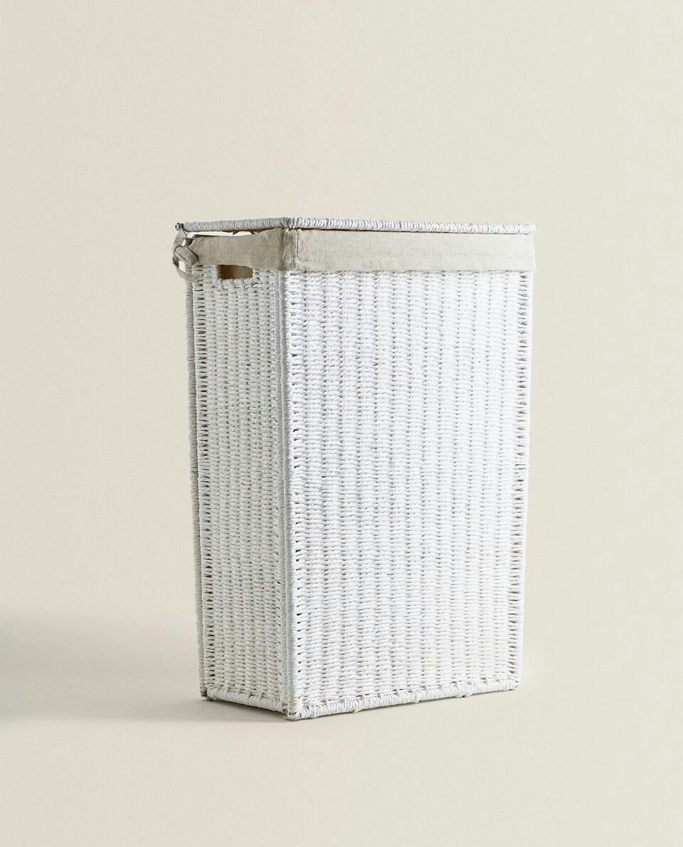 FABRIC-LINED LAUNDRY BASKET