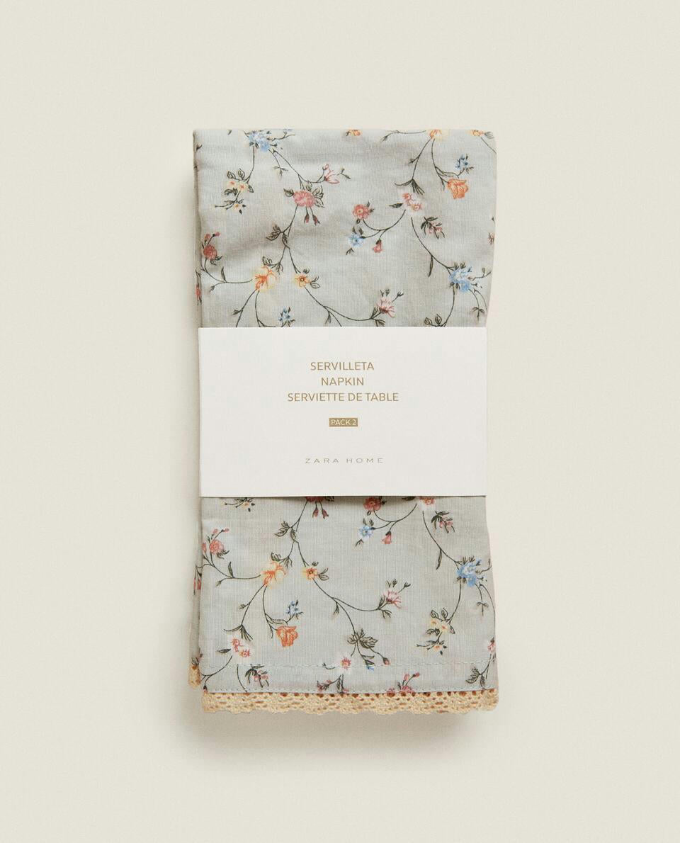 MINI FLORAL PRINT NAPKIN (PACK OF 2)