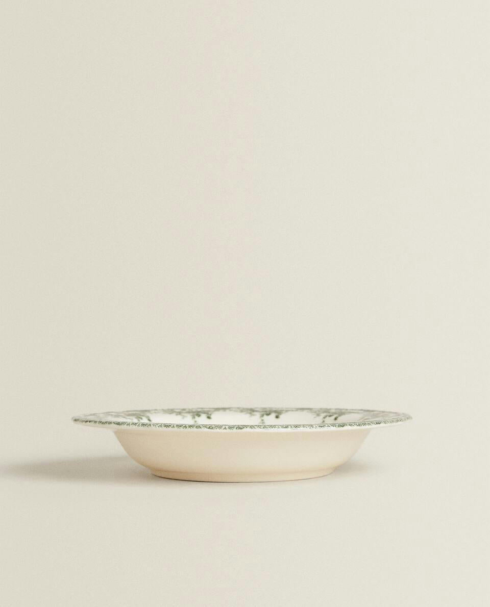 FLORAL EARTHENWARE SOUP PLATE