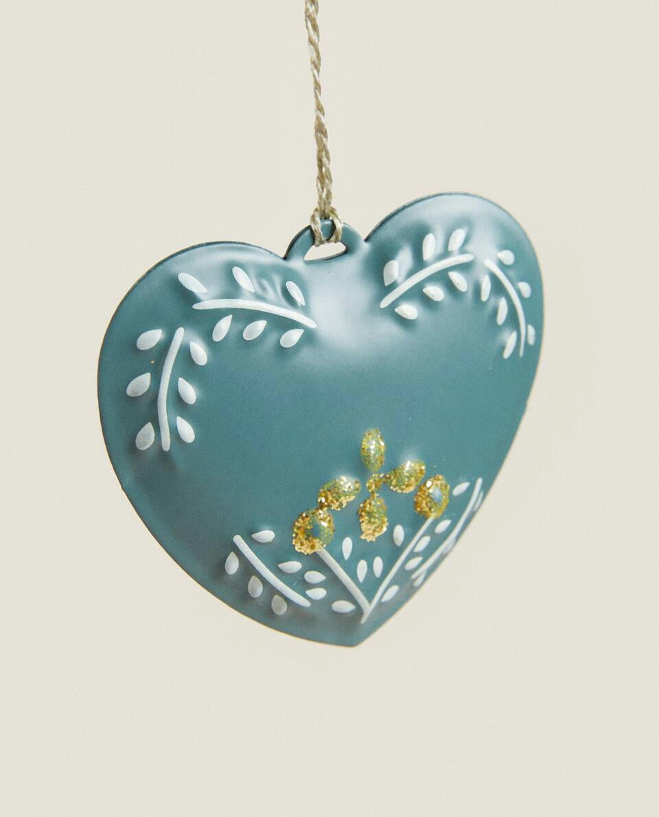 PACK OF METAL CHRISTMAS HEART DECORATION (PACK OF 6)