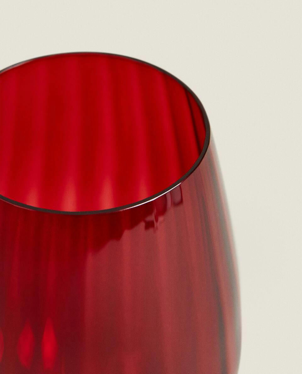 CHRISTMAS CRYSTALLINE COLOURED FLUTE GLASS