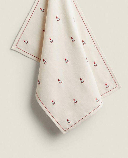 CHRISTMAS GNOME COTTON TEA TOWEL