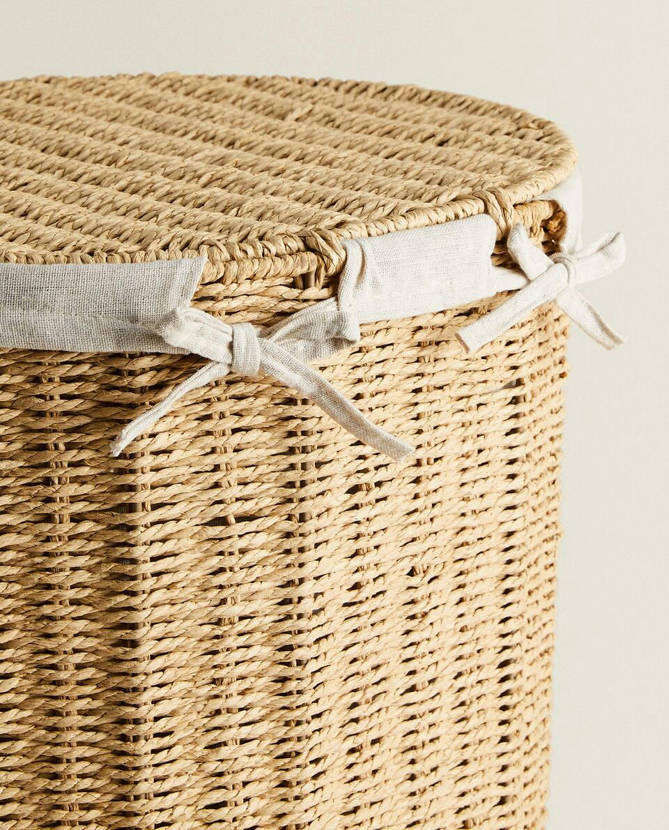 FABRIC-LINED LAUNDRY BASKET