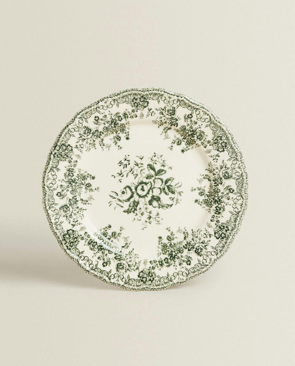 FLORAL EARTHENWARE DINNER PLATE