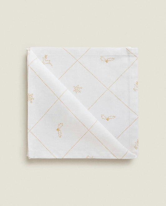 PACK OF CHRISTMAS SNOW COTTON NAPKINS (PACK OF 2)