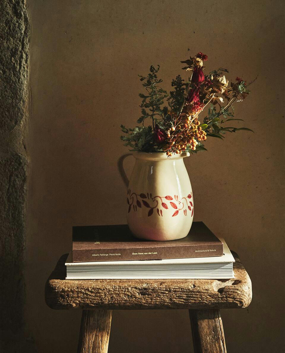 PAINTED CERAMIC CHRISTMAS JUG