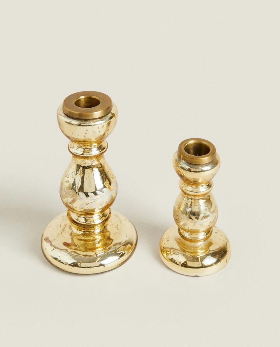 GEOMETRIC GLASS CANDLESTICK
