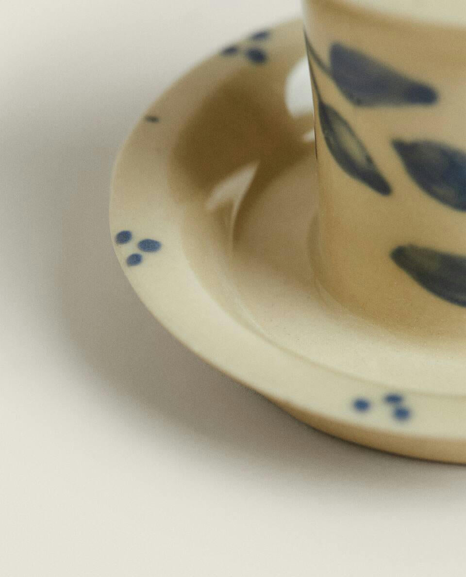 PAINTED CERAMIC CHRISTMAS CANDLESTICK HOLDER