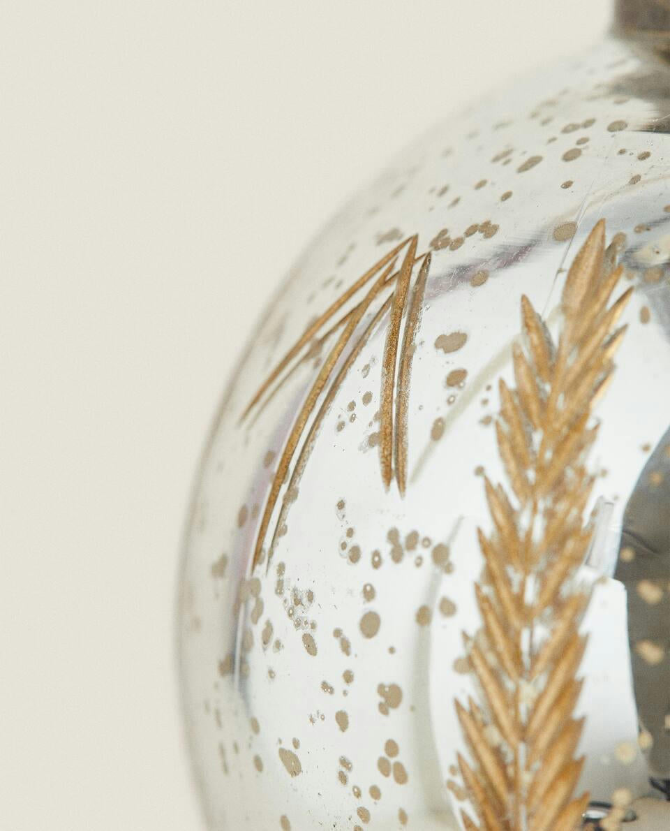 SHINY GLASS CHRISTMAS BAUBLE DECORATION