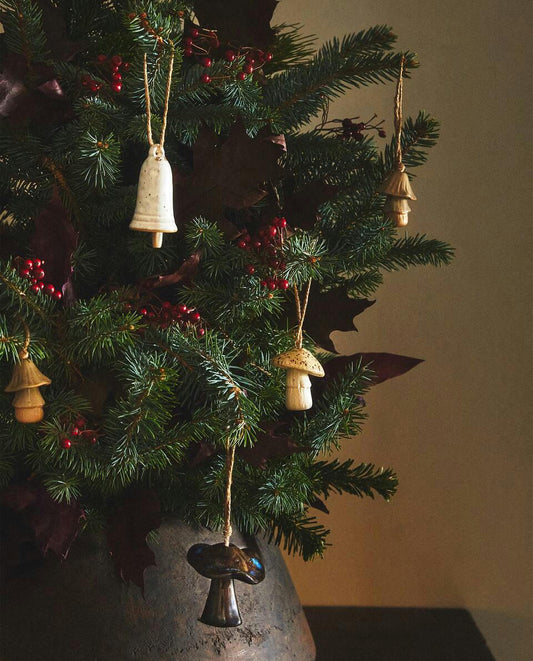CHRISTMAS CERAMIC MUSHROOM DECORATION