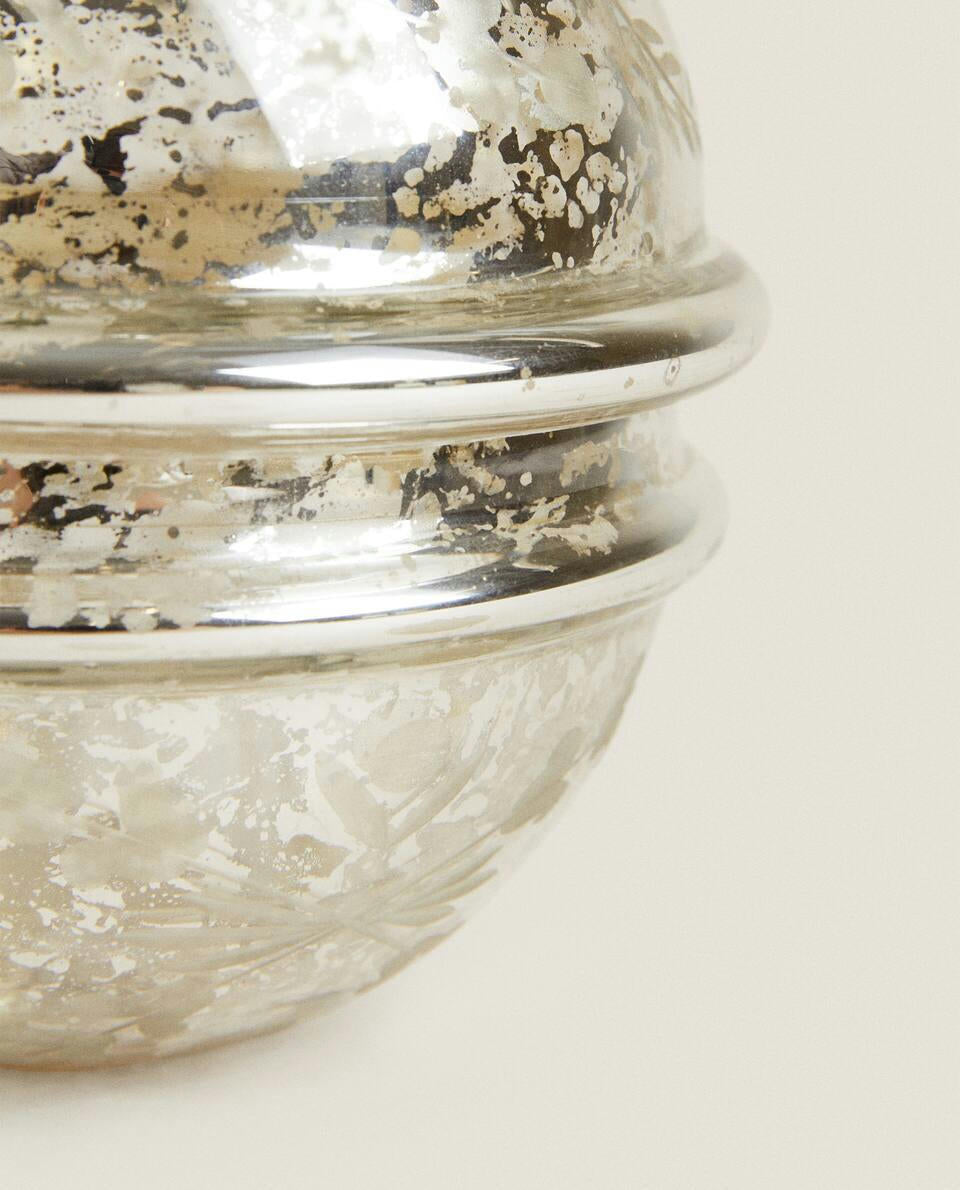MERCURISED GLASS BOX WITH LID, FOR CHRISTMAS