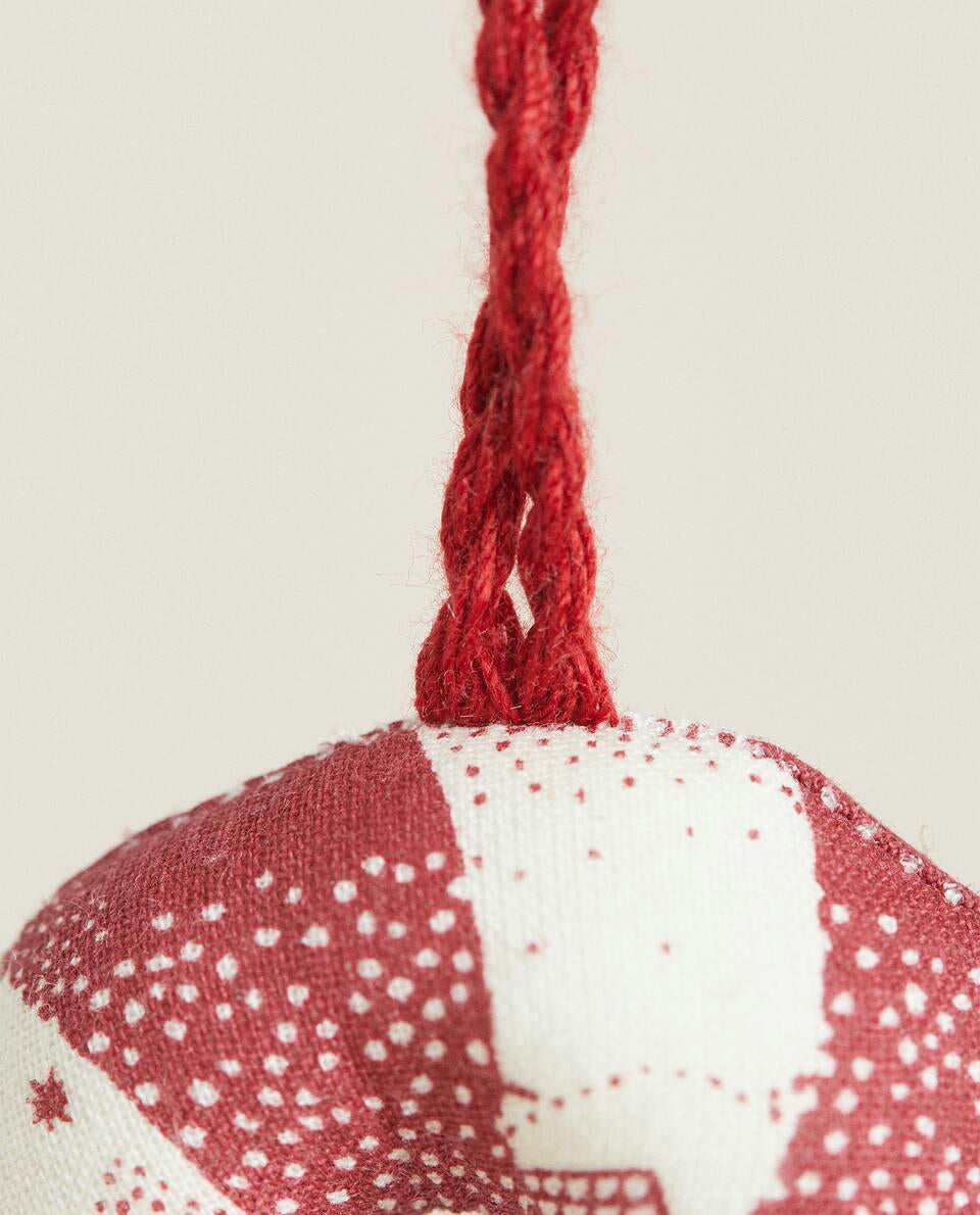 PACK OF PATCHWORK CANDY CANE CHRISTMAS DECORATIONS (PACK OF 3)