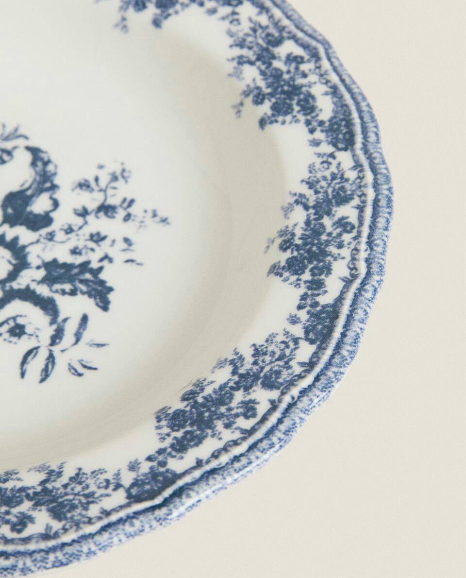 FLORAL EARTHENWARE SOUP PLATE