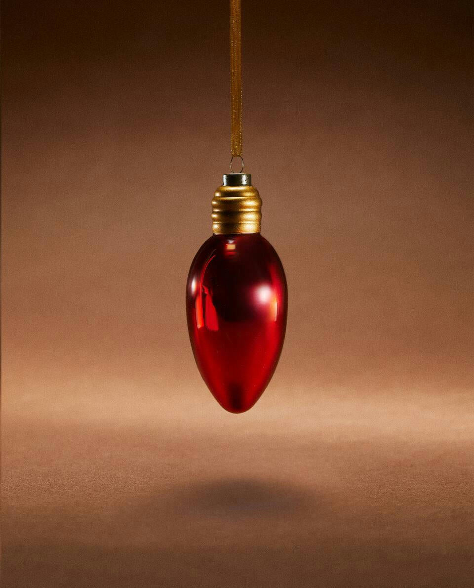GLASS LIGHT BULB CHRISTMAS DECORATION