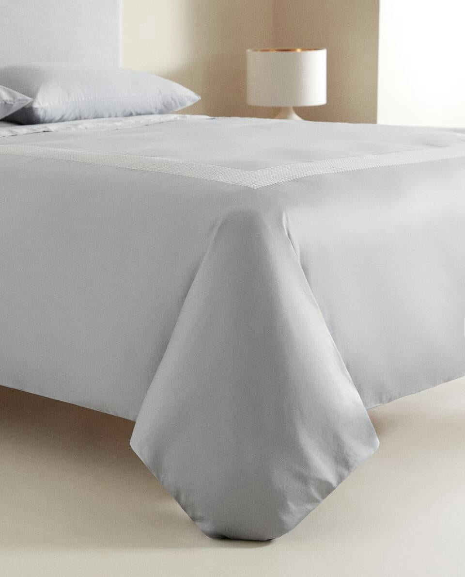 GEOMETRIC EMBROIDERED DUVET COVER